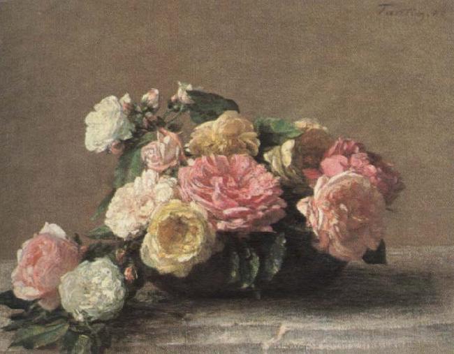 Henri Fantin-Latour roses in a dish oil painting image